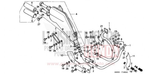 SILENCIEUX D'ECHAPPEMENT XL600VN de 1992